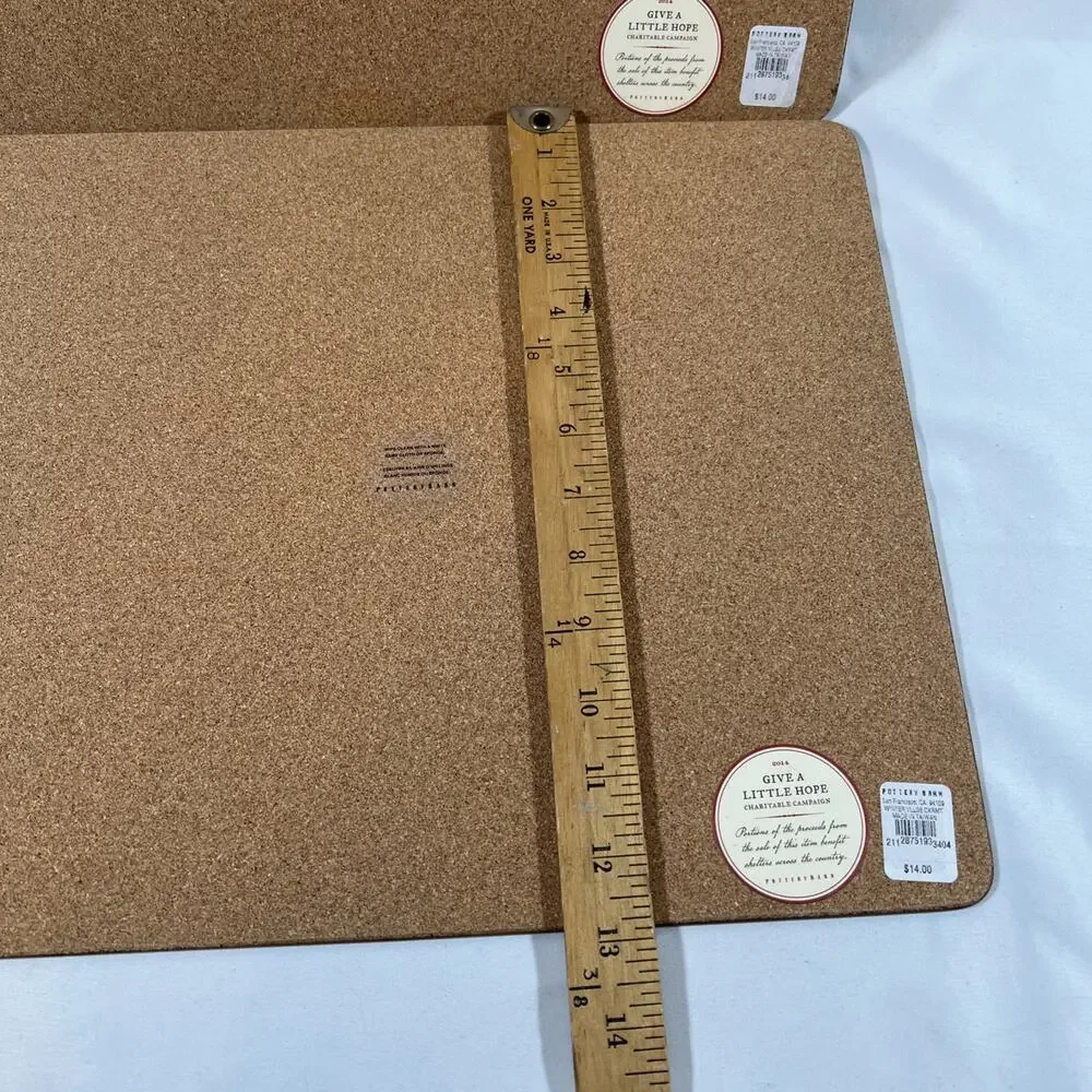 Pottery Barn Winter Village Set of 2 Christmas Placemats Cork Mat Hard Boards